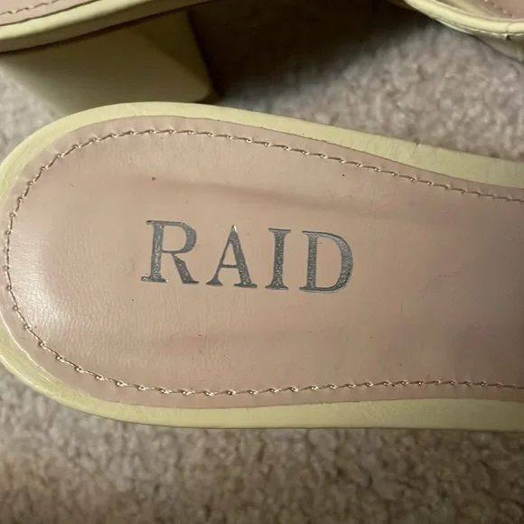 RAID | Albie | Woven | Slip-On | Block Heel |Sandals | Pastel Yellow | Size 38 - Picture 5 of 11